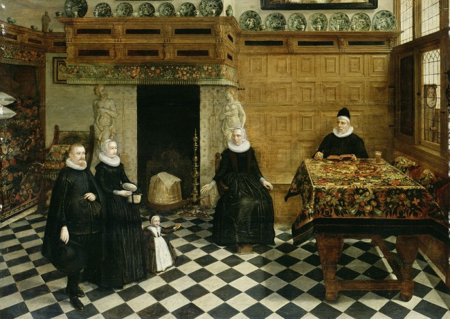 Family in an Interior, Anonymous, c. 1630, oil on canvas, 86 x 118 cm, Musée d’Art et d’Histoire, Geneva, BASZ 5.