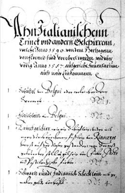 13-2. De inventaris van het Medici-geschenk, Staatliche Kunstsammlungen Dresden, Porseleincollectie Duitsland