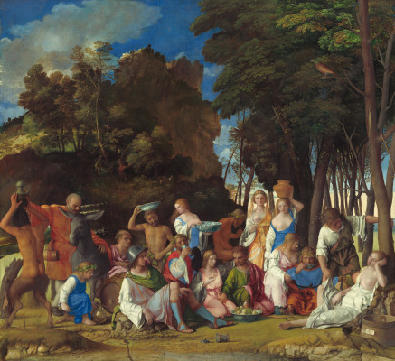 The Feast of the Gods. 1514. Oil on canvas. 170.2 x 188 cm. Giovanni Bellini. Titian. National Gallery of Art, Washington D.C.